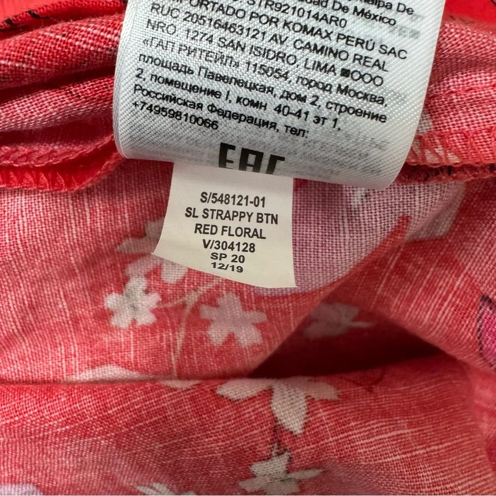Banana Republic Linen Cotton Blend Floral Wide Leg Jumpsuit Size 2